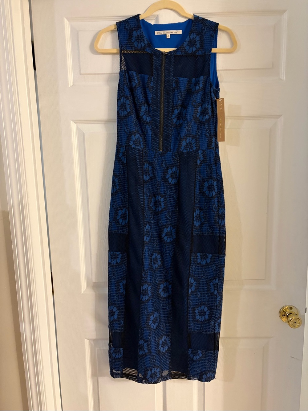 Rachel Rachel Roy sleeveless shift dress black netting flowers overlay women’s 4